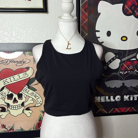 Avia Tops - Avia Gym Cropped Black Halter Top